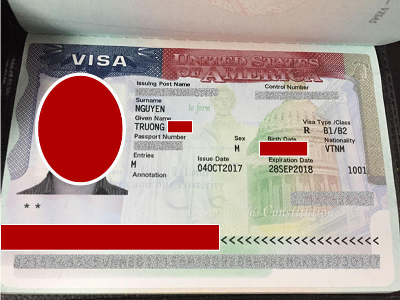 Mẫu visa B1/B2 du lịch Hoa Kỳ