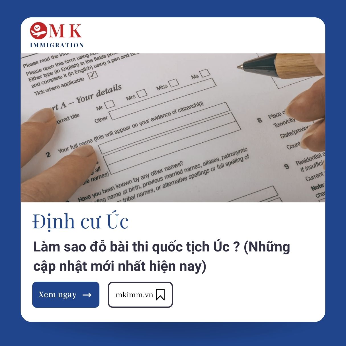 Thi quốc tịch Úc : Những điều cần biết ?