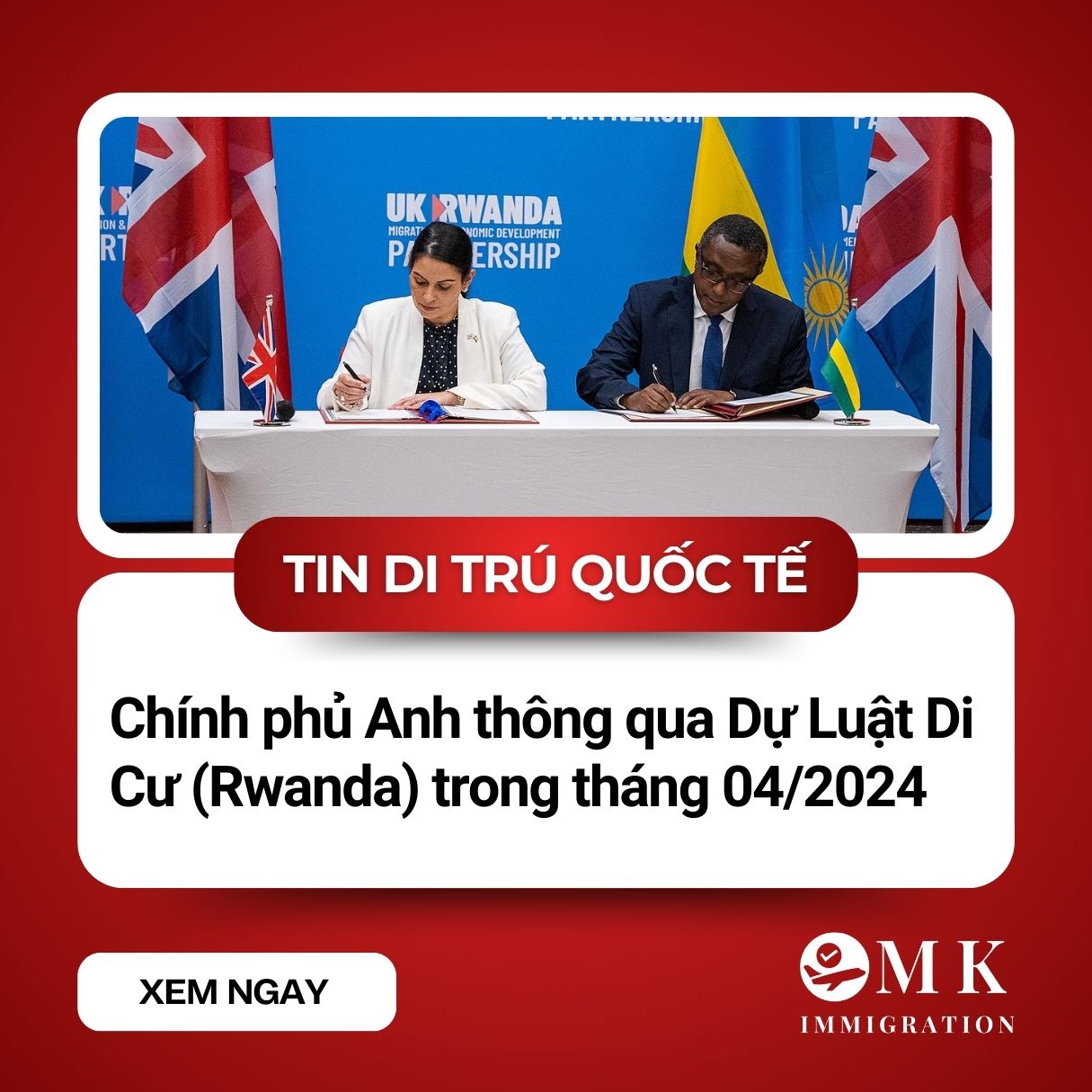 Chính phủ Anh thông qua Dự Luật Rwanda