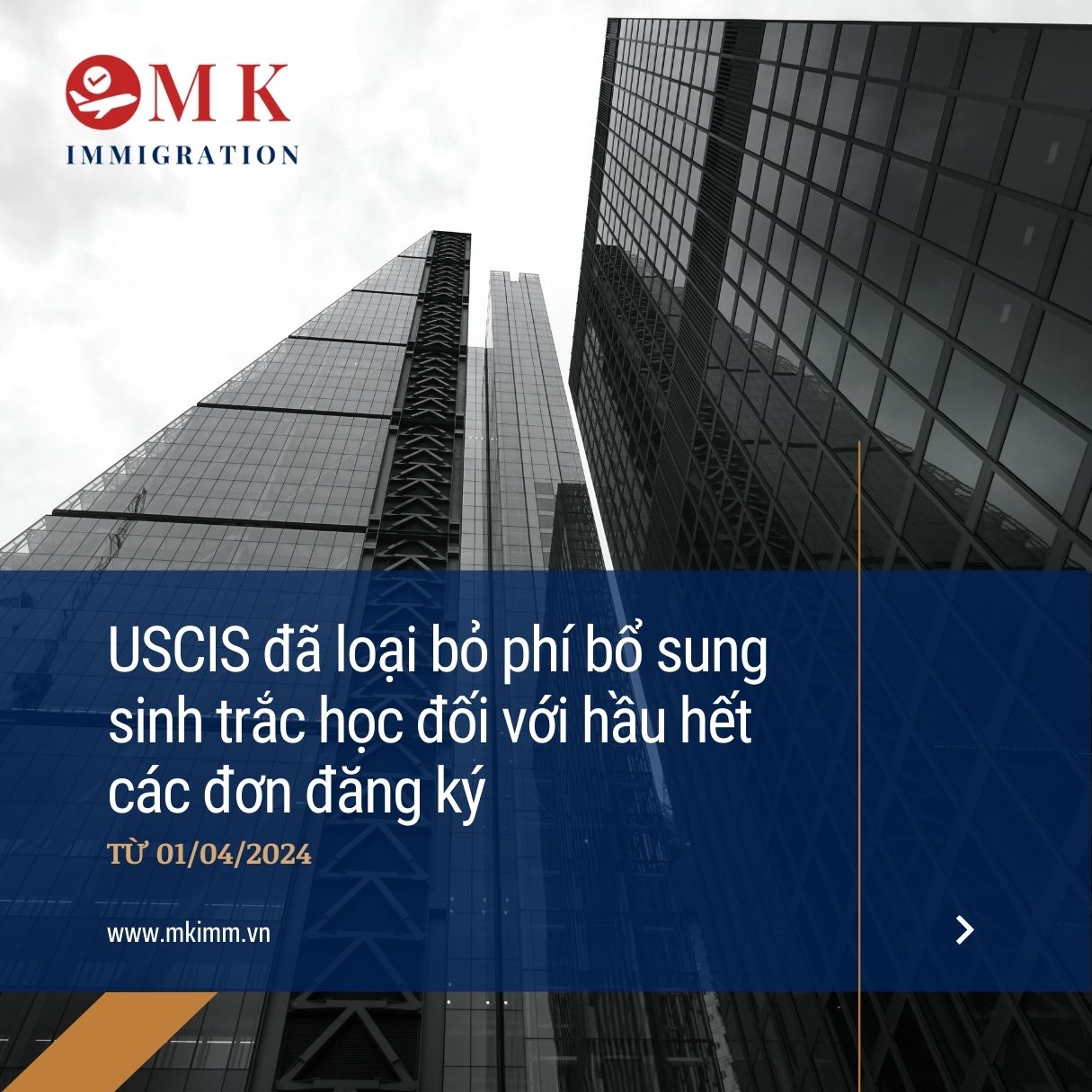 Sở Di Trú Mỹ bỏ phí sinh trắc học cho hầu hết các trường hợp nhập cư