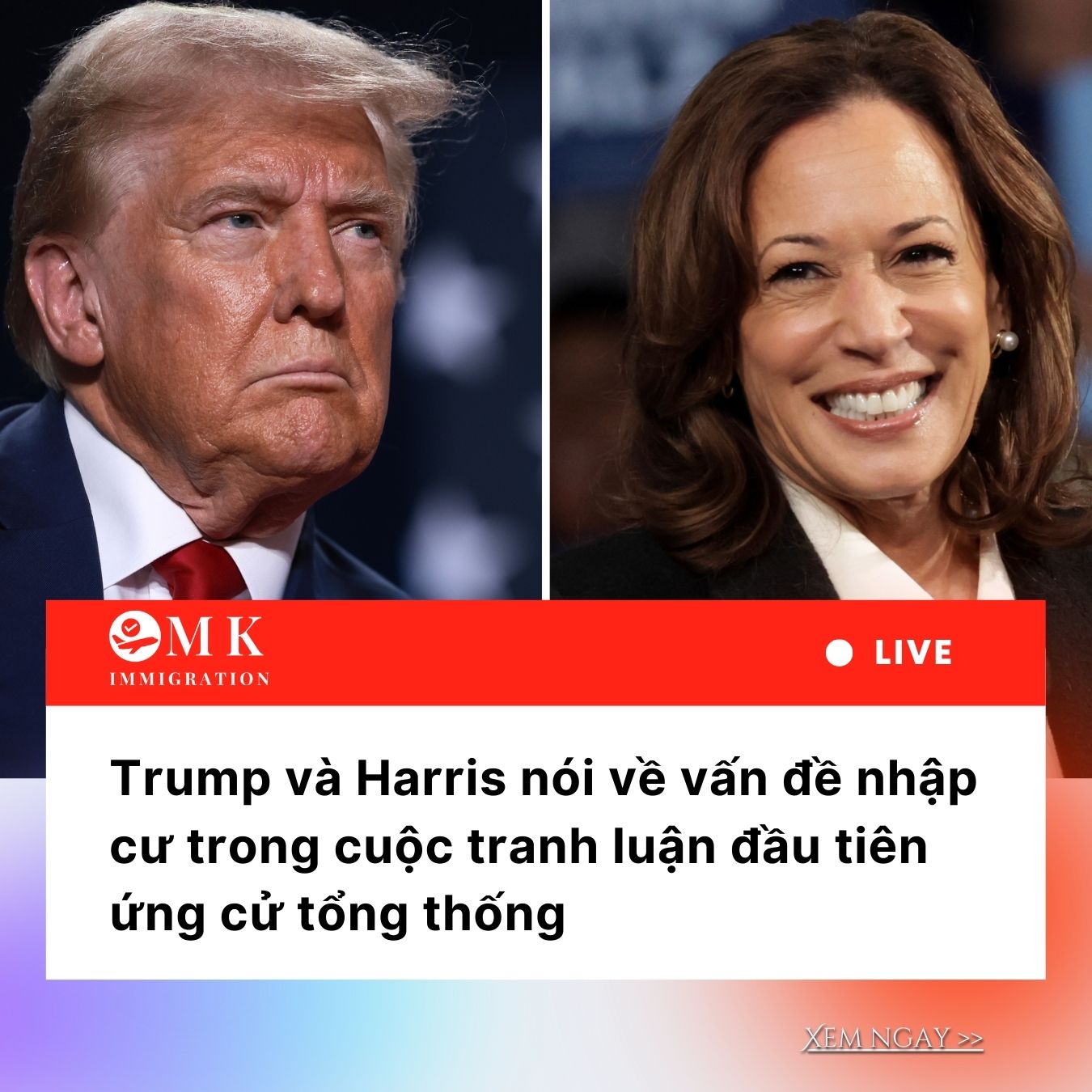 Trump và Harris tranh luận về nhập cư Mỹ