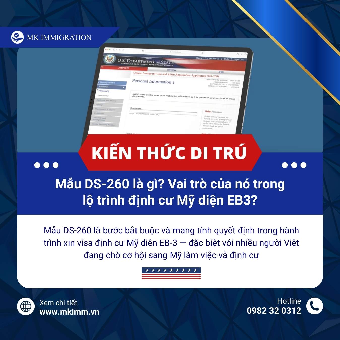 Mẫu DS-260 là gì? Vai trò của nó trong lộ trình định cư Mỹ diện EB3?