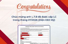 Chúc mừng anh L.T.B được chấp thuận LC diện EB3 Mỹ