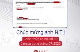 Chúc mừng anh N.T.I chính thức có mã số PR Canada