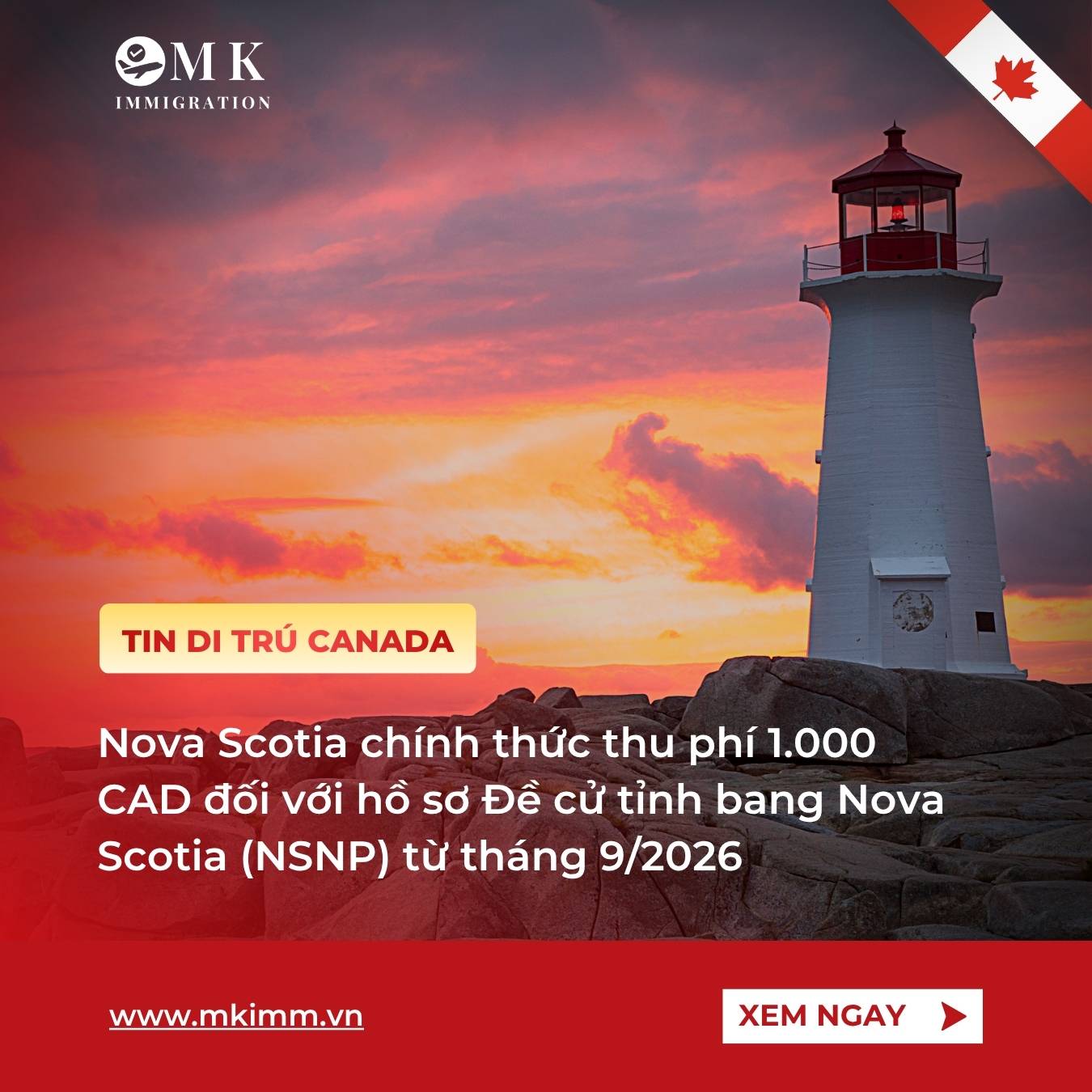 Nova Scotia chính thức thu phí 1.000 CAD đối với hồ sơ NSNP từ tháng 9/2026
