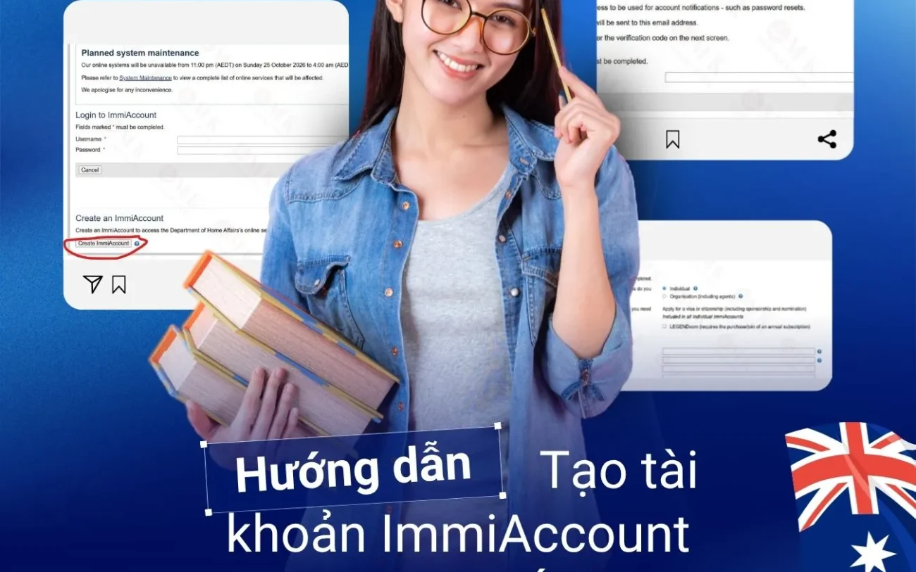 Hướng dẫn tạo tài khảon ImmiAccount xin Visa Úc