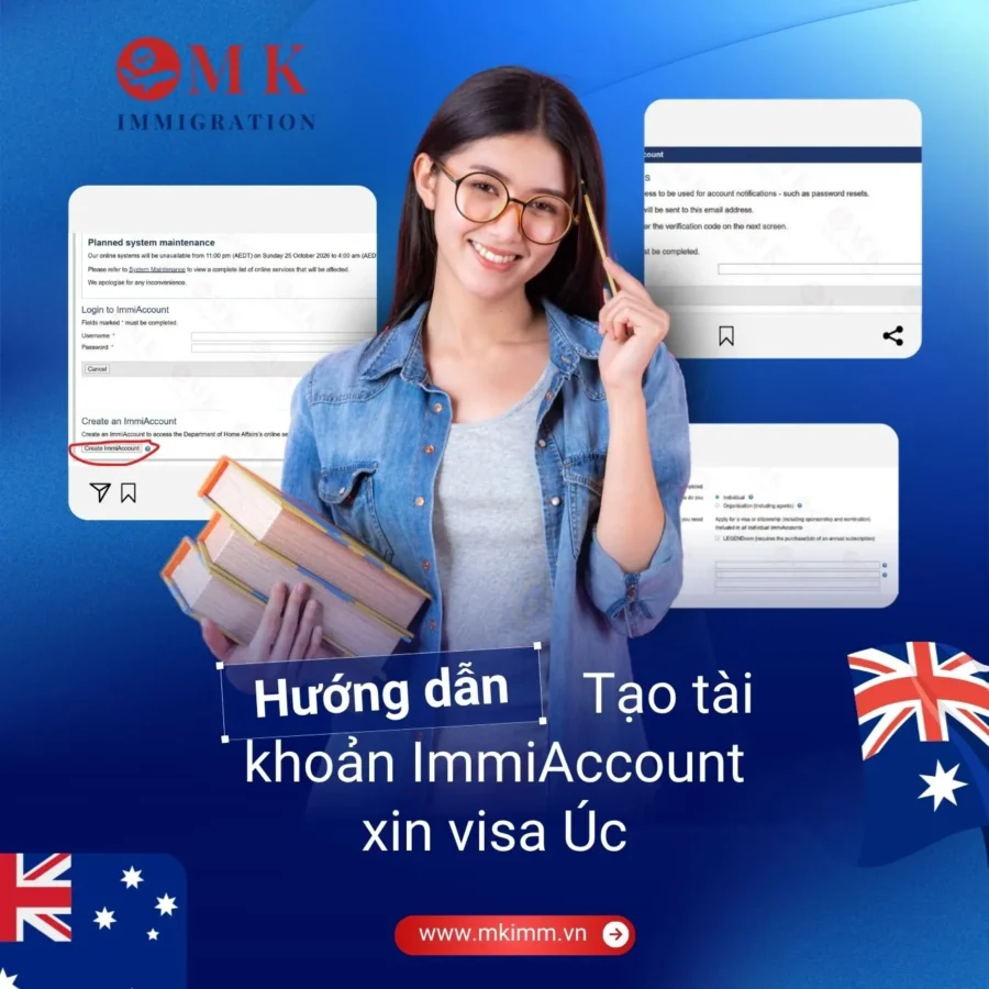 Hướng dẫn tạo tài khảon ImmiAccount xin Visa Úc
